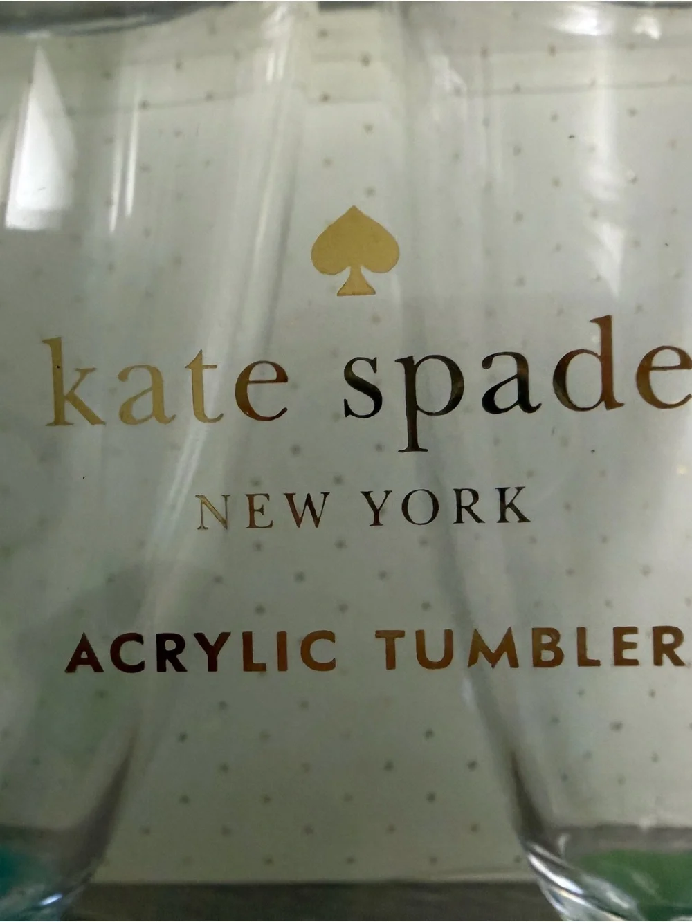 Kate Spade Clear Acrylic 16 oz Tumblers Set of 2 New in Box